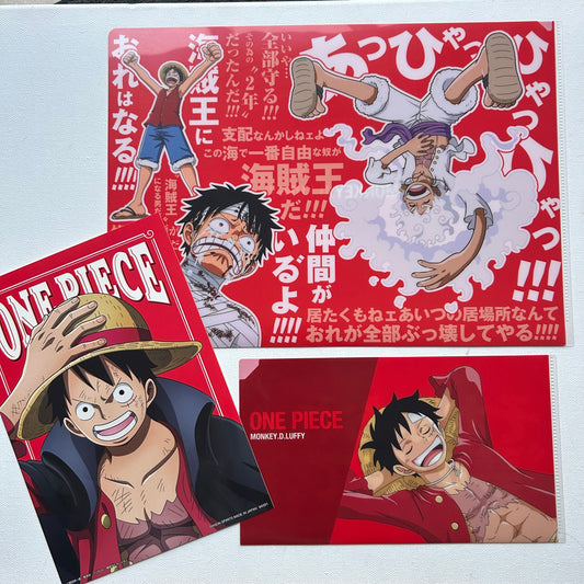 One Piece Monkey D. Luffy Clear File + Sticker Set
