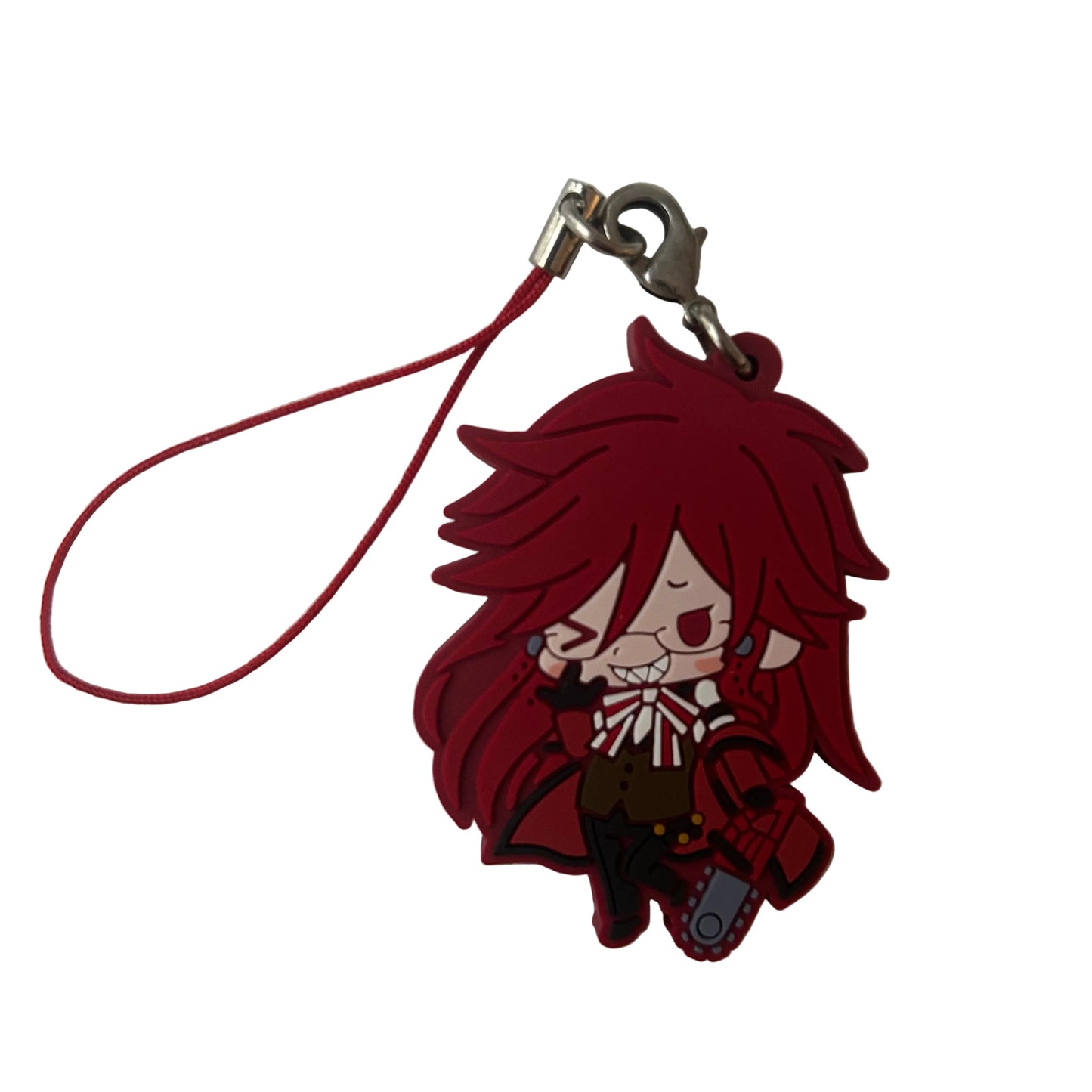 Black Butler Grell Rubber Strap Keychain