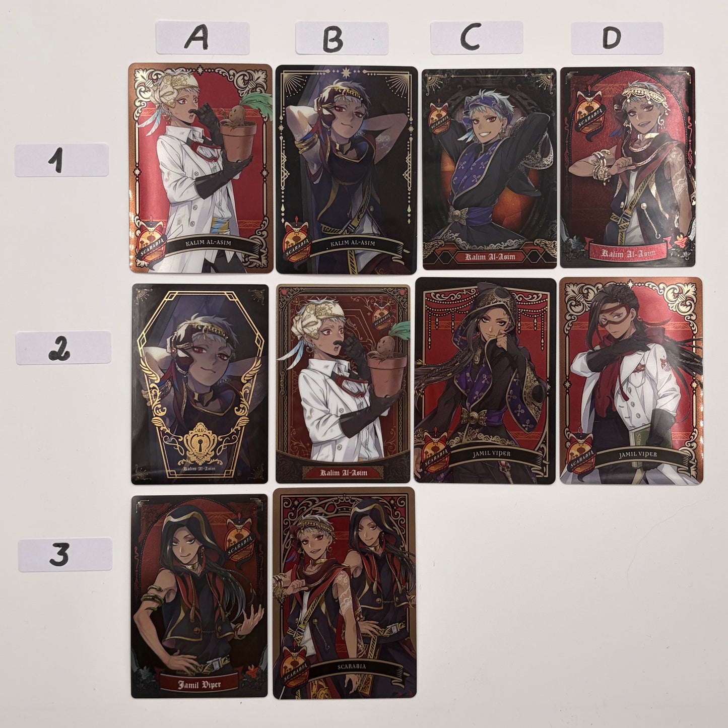 Twisted Wonderland Scarabia Trading Cards {Kalim, Jamil}