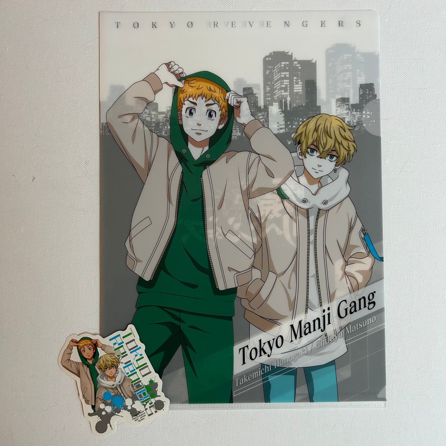 Tokyo Revengers Takemichi / Chifuyu Clear File + Sticker Set