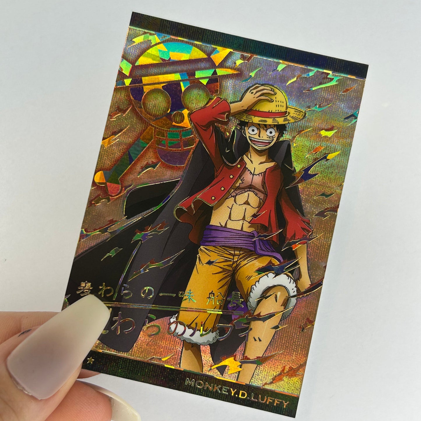 One Piece Luffy Holo Gold Trading Card
