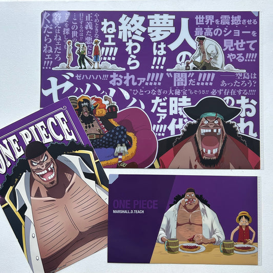 One Piece Blackbeard Clear File + Sticker Set