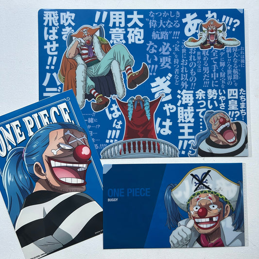 One Piece Buggy Clear File + Sticker Set