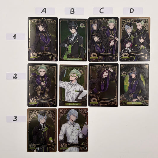 Twisted Wonderland Diasomnia Trading Cards {Lilia, Malleus, Sebek, Silver}