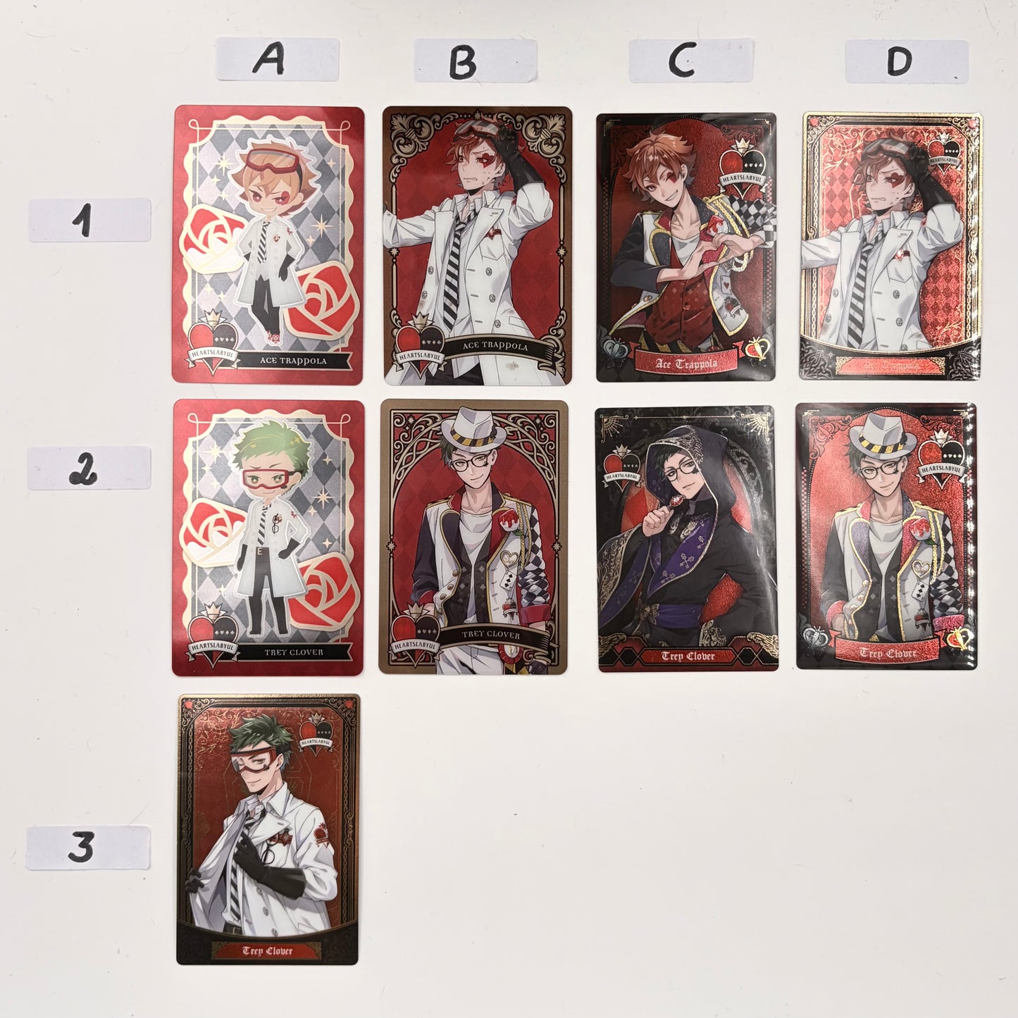 Twisted Wonderland Ace Trappola & Trey Clover Trading Cards