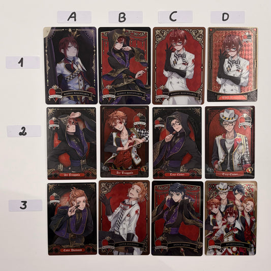 Twisted Wonderland Heartslabyul Trading Cards {Riddle, Trey, Cater, Ace, Deuce}