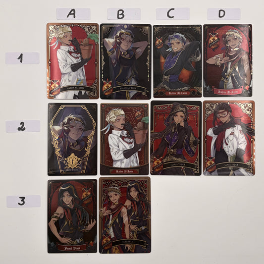Twisted Wonderland Scarabia Trading Cards {Kalim, Jamil}