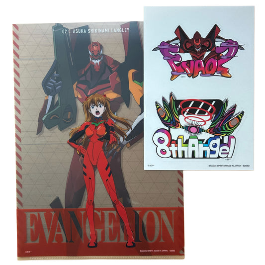 Neon Genesis Evangelion Asuka Clear File + Sticker Set