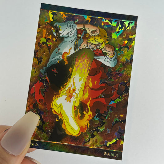 One Piece Sanji Holo Gold Trading Card