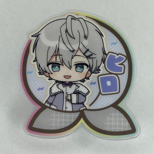 Colorful Peach Hiro Acryl Clip Button