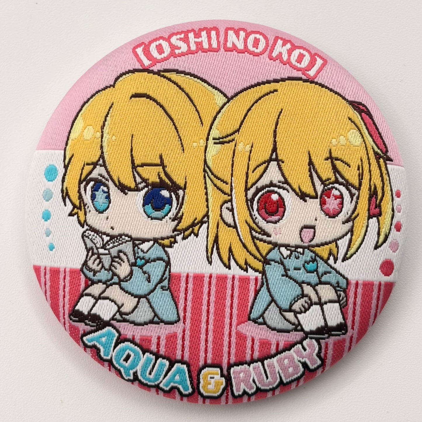 Oshi No Ko Aqua & Ruby Button (bestickt)