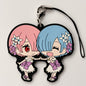 Re:Zero Rem & Ram Rubber Strap Keychain