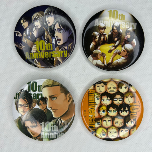 Attack on Titan 10th Anniversary Buttons